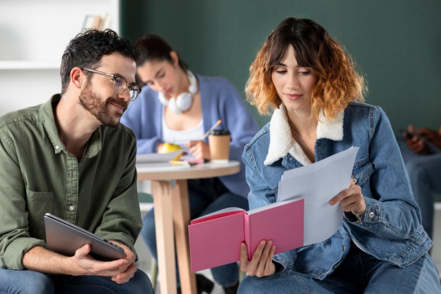 Studenti během praktické lekce testování mobilních her